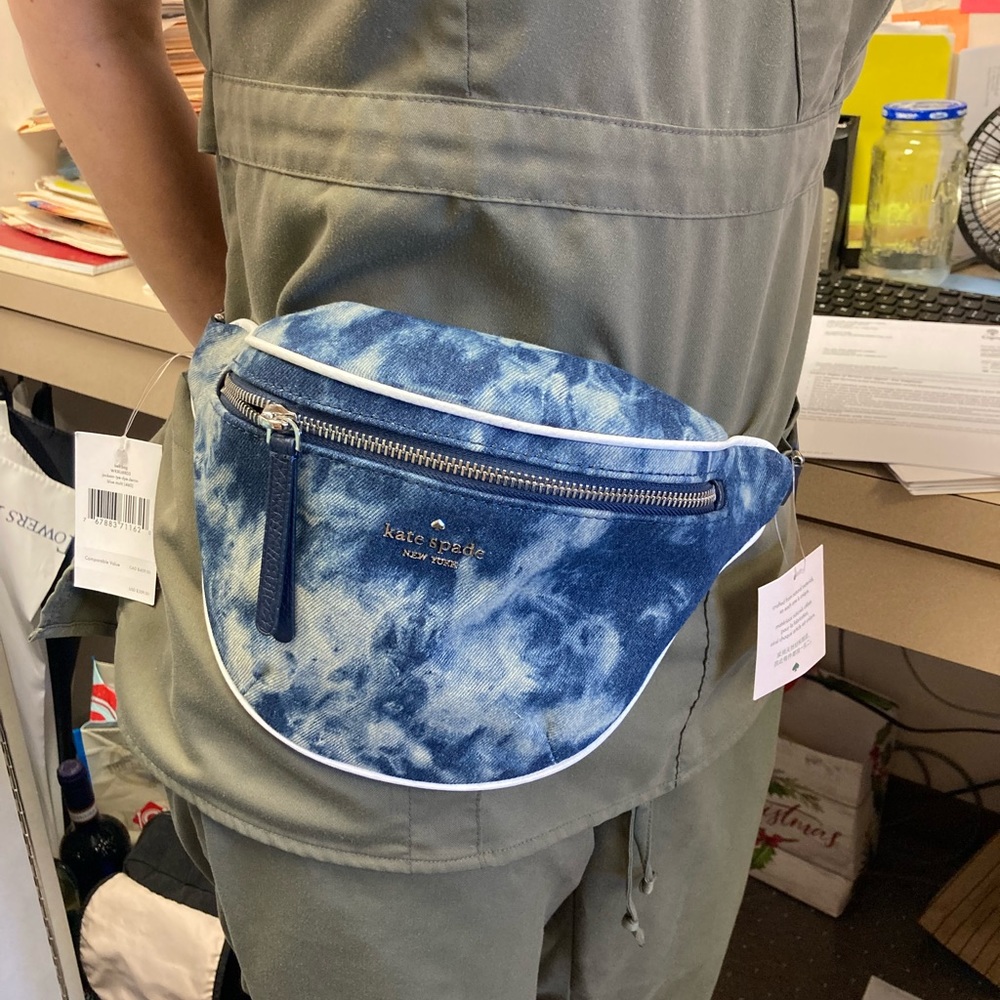 Kate Spade Jackson Denim Tye Dye Belt Bag NWT